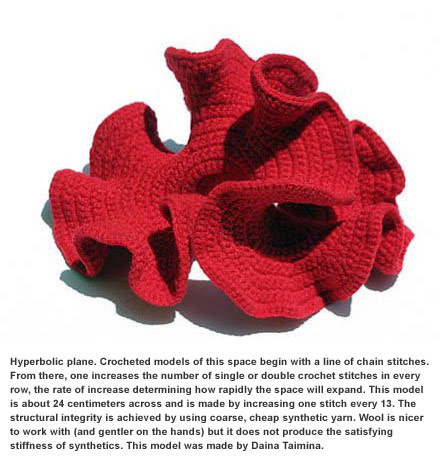 Crochetted model of hyperbolic space, by Daina Taimina